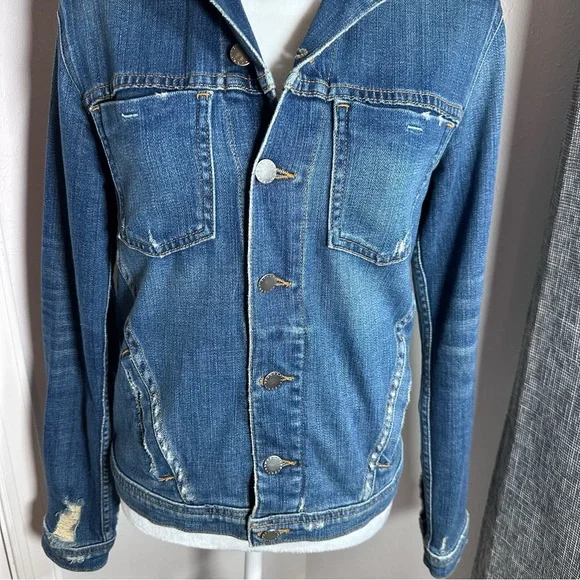 L’Agence Celine Distressed Denim Jean Jacket Size Med - Picture 4 of 9